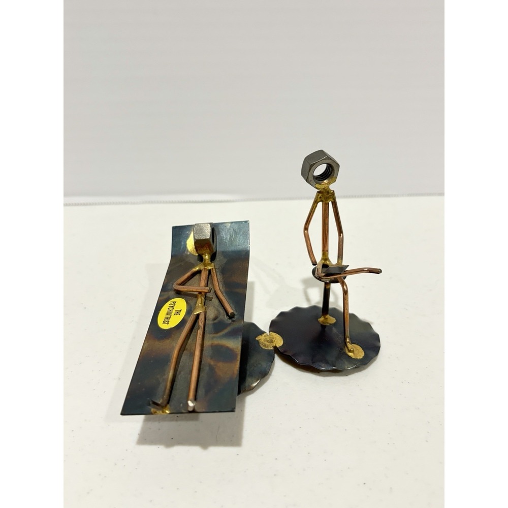Psychiatrist Collectible Handmade Metal Art Figurine Nuts Bolts Rock Creek Metal